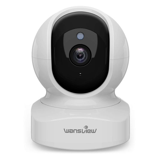 2K Indoor WiFi Security Camera with Night Vision, Motion Tracking, Two-Way Audio, Pan Tilt Control, App Alerts, Local and Cloud Storage, Works with Alexa (White)