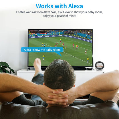 2K Indoor WiFi Security Camera with Night Vision, Motion Tracking, Two-Way Audio, Pan Tilt Control, App Alerts, Local and Cloud Storage, Works with Alexa (White)